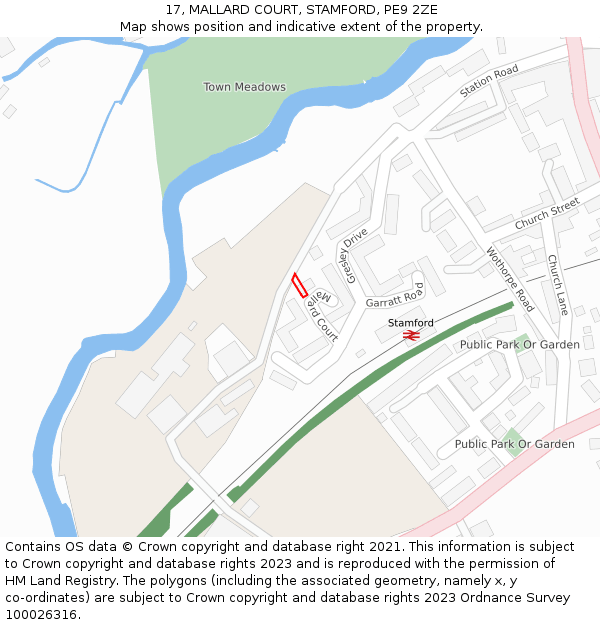 17, MALLARD COURT, STAMFORD, PE9 2ZE: Location map and indicative extent of plot