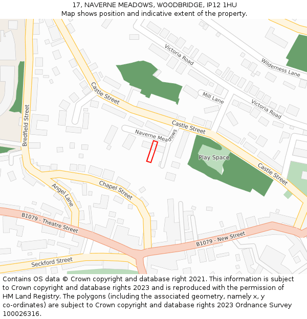 17, NAVERNE MEADOWS, WOODBRIDGE, IP12 1HU: Location map and indicative extent of plot