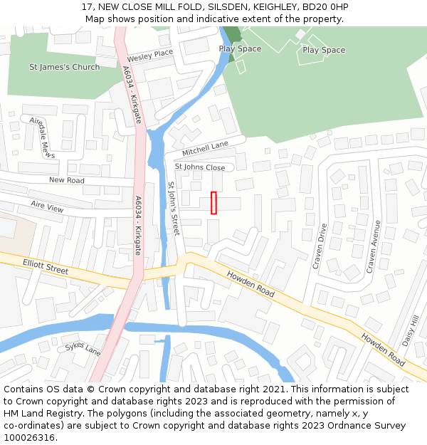 17, NEW CLOSE MILL FOLD, SILSDEN, KEIGHLEY, BD20 0HP: Location map and indicative extent of plot