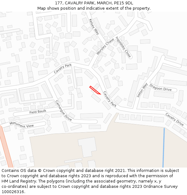 177, CAVALRY PARK, MARCH, PE15 9DL: Location map and indicative extent of plot