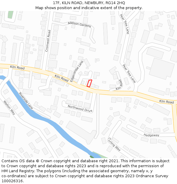 17F, KILN ROAD, NEWBURY, RG14 2HQ: Location map and indicative extent of plot