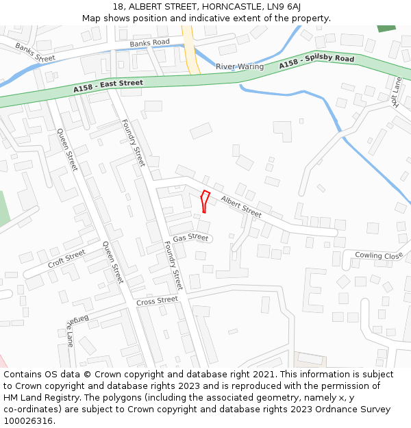 18, ALBERT STREET, HORNCASTLE, LN9 6AJ: Location map and indicative extent of plot