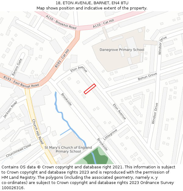 18, ETON AVENUE, BARNET, EN4 8TU: Location map and indicative extent of plot