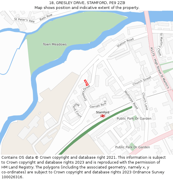 18, GRESLEY DRIVE, STAMFORD, PE9 2ZB: Location map and indicative extent of plot