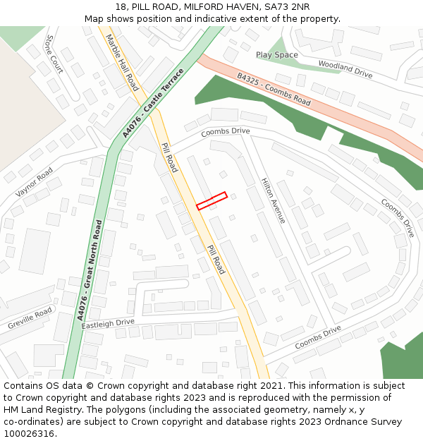 18, PILL ROAD, MILFORD HAVEN, SA73 2NR: Location map and indicative extent of plot