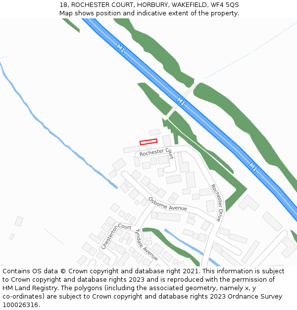 18, ROCHESTER COURT, HORBURY, WAKEFIELD, WF4 5QS: Location map and indicative extent of plot