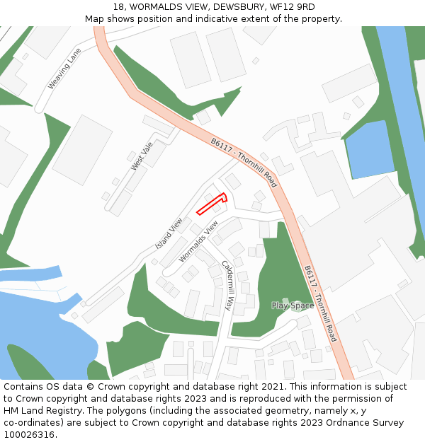 18, WORMALDS VIEW, DEWSBURY, WF12 9RD: Location map and indicative extent of plot