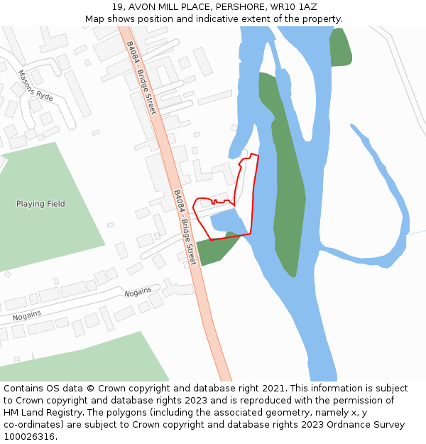 19, AVON MILL PLACE, PERSHORE, WR10 1AZ: Location map and indicative extent of plot