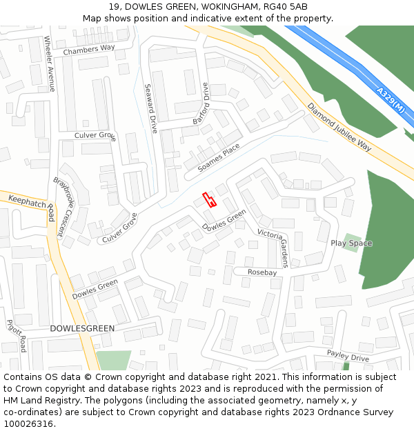 19, DOWLES GREEN, WOKINGHAM, RG40 5AB: Location map and indicative extent of plot