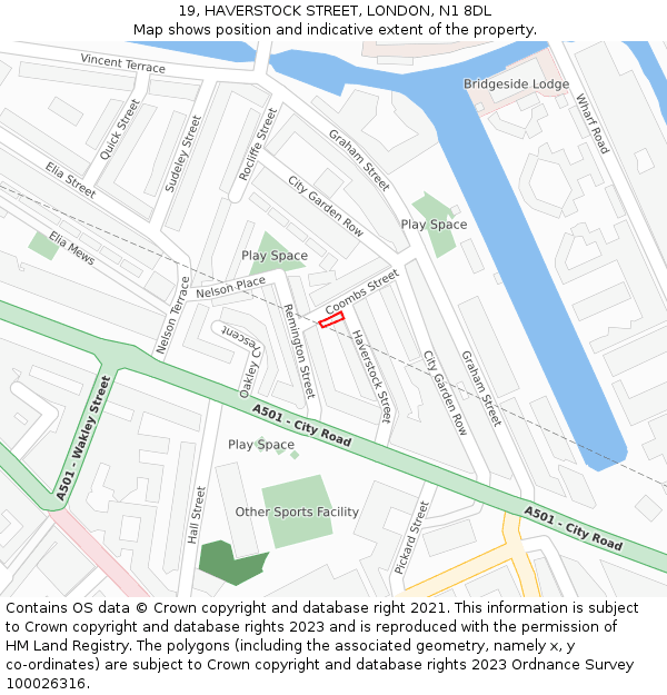 19, HAVERSTOCK STREET, LONDON, N1 8DL: Location map and indicative extent of plot