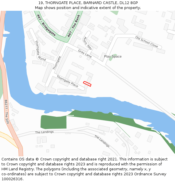 19, THORNGATE PLACE, BARNARD CASTLE, DL12 8GP: Location map and indicative extent of plot