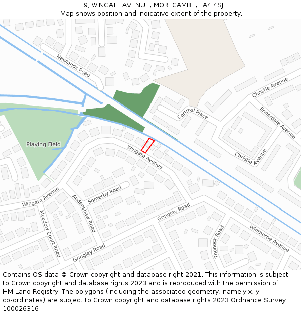 19, WINGATE AVENUE, MORECAMBE, LA4 4SJ: Location map and indicative extent of plot