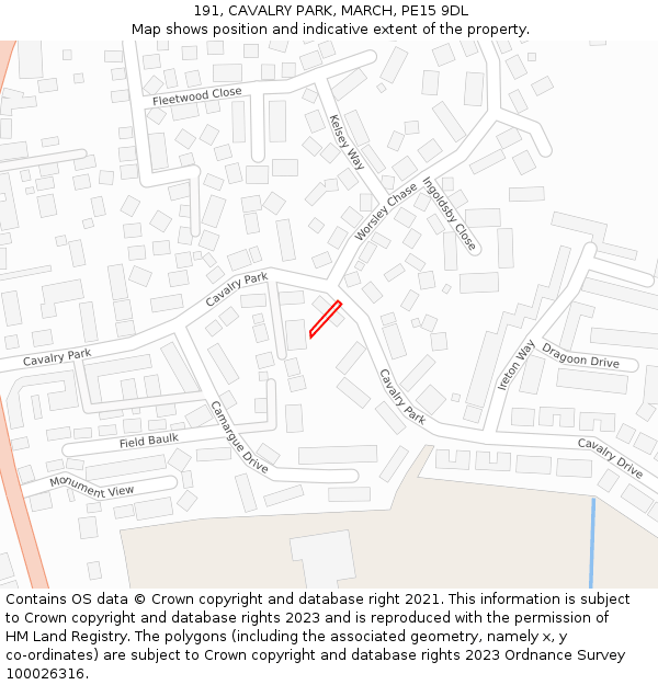 191, CAVALRY PARK, MARCH, PE15 9DL: Location map and indicative extent of plot