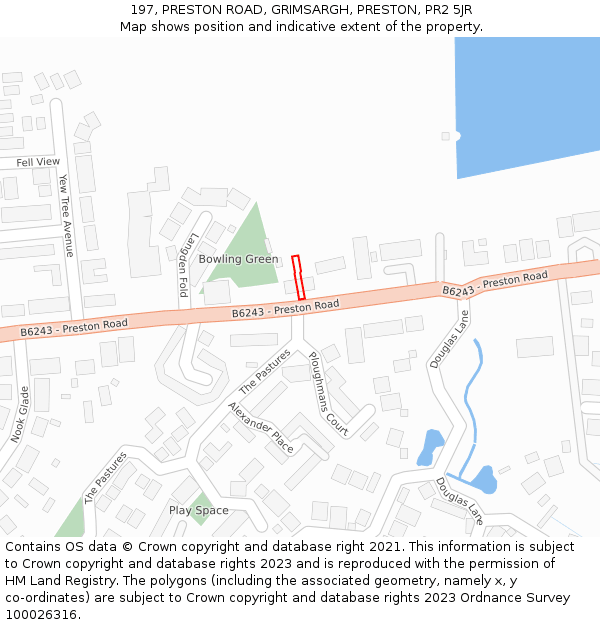 197, PRESTON ROAD, GRIMSARGH, PRESTON, PR2 5JR: Location map and indicative extent of plot