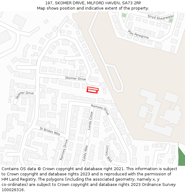 197, SKOMER DRIVE, MILFORD HAVEN, SA73 2RP: Location map and indicative extent of plot