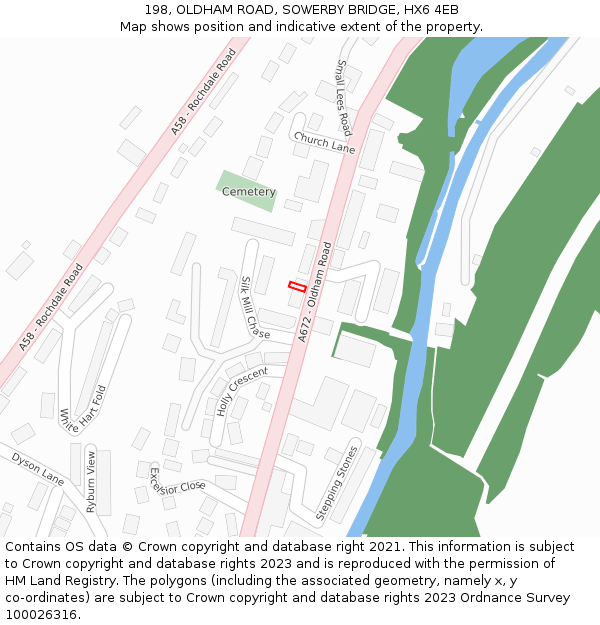 198, OLDHAM ROAD, SOWERBY BRIDGE, HX6 4EB: Location map and indicative extent of plot