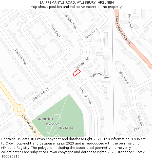 1A, FREMANTLE ROAD, AYLESBURY, HP21 8EH: Location map and indicative extent of plot