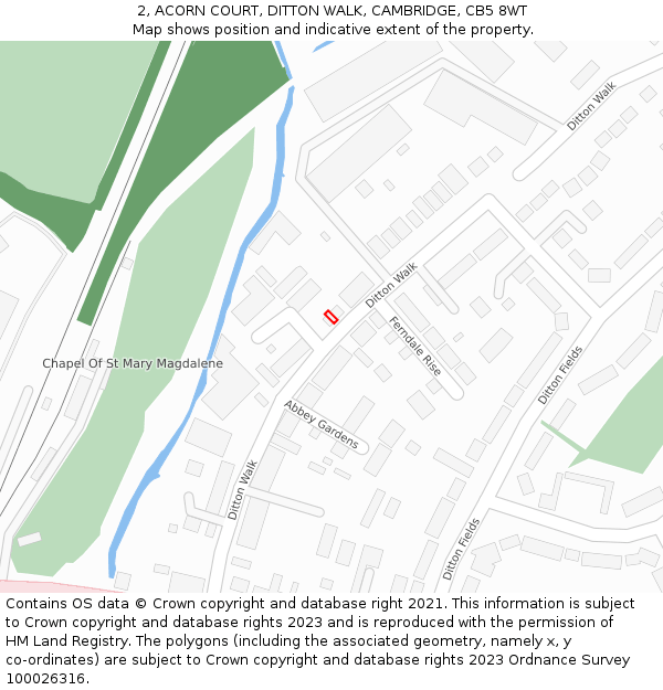 2, ACORN COURT, DITTON WALK, CAMBRIDGE, CB5 8WT: Location map and indicative extent of plot
