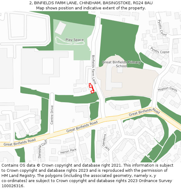 2, BINFIELDS FARM LANE, CHINEHAM, BASINGSTOKE, RG24 8AU: Location map and indicative extent of plot
