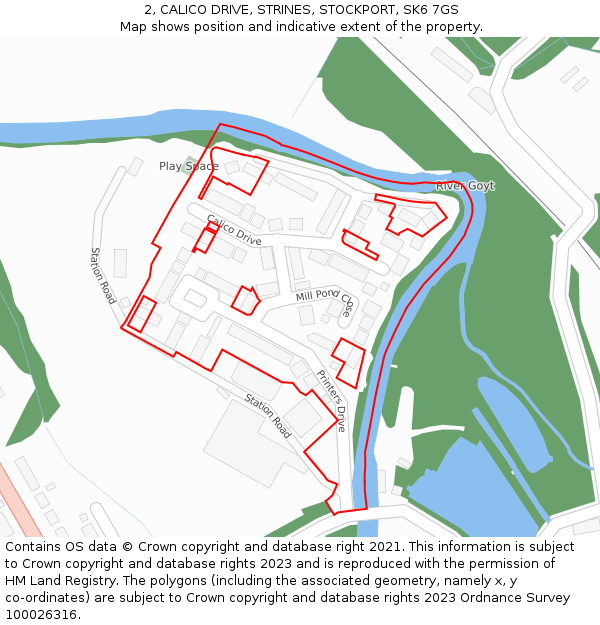 2, CALICO DRIVE, STRINES, STOCKPORT, SK6 7GS: Location map and indicative extent of plot