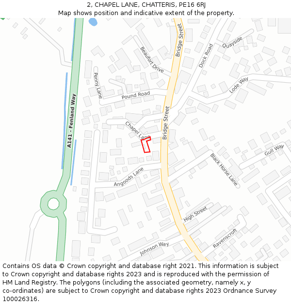 2, CHAPEL LANE, CHATTERIS, PE16 6RJ: Location map and indicative extent of plot