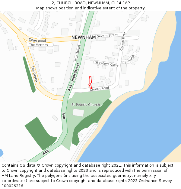 2, CHURCH ROAD, NEWNHAM, GL14 1AP: Location map and indicative extent of plot
