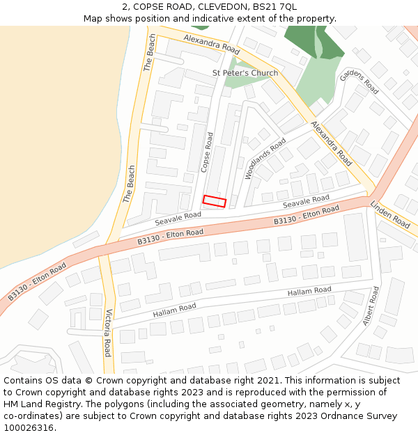 2, COPSE ROAD, CLEVEDON, BS21 7QL: Location map and indicative extent of plot