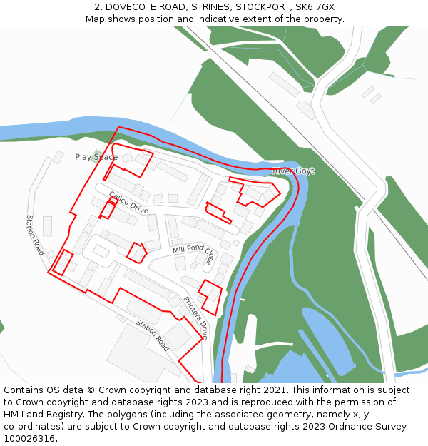 2, DOVECOTE ROAD, STRINES, STOCKPORT, SK6 7GX: Location map and indicative extent of plot