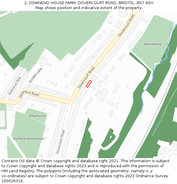 2, DOWNEND HOUSE FARM, DOVERCOURT ROAD, BRISTOL, BS7 9SH: Location map and indicative extent of plot