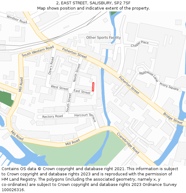 2, EAST STREET, SALISBURY, SP2 7SF: Location map and indicative extent of plot