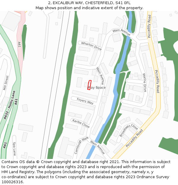 2, EXCALIBUR WAY, CHESTERFIELD, S41 0FL: Location map and indicative extent of plot