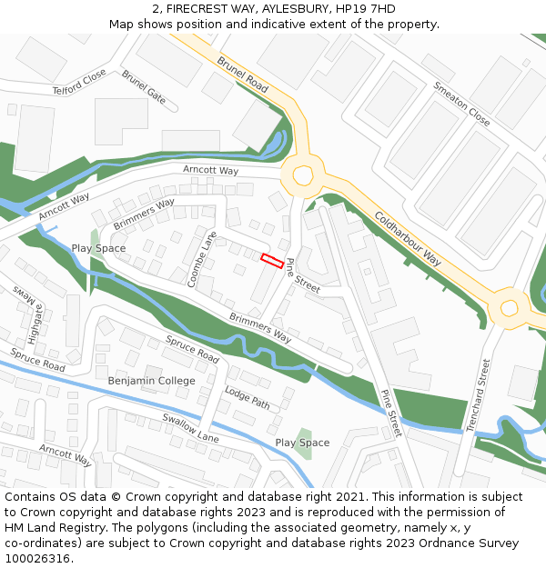 2, FIRECREST WAY, AYLESBURY, HP19 7HD: Location map and indicative extent of plot
