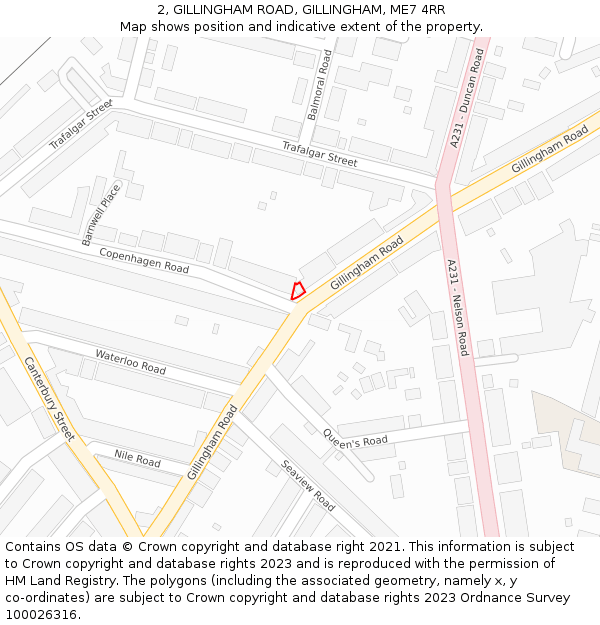 2, GILLINGHAM ROAD, GILLINGHAM, ME7 4RR: Location map and indicative extent of plot