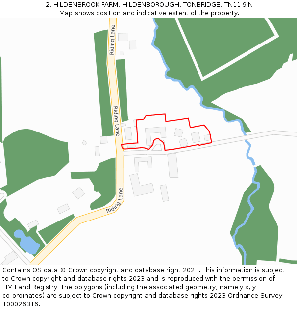 2, HILDENBROOK FARM, HILDENBOROUGH, TONBRIDGE, TN11 9JN: Location map and indicative extent of plot