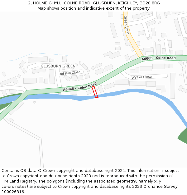 2, HOLME GHYLL, COLNE ROAD, GLUSBURN, KEIGHLEY, BD20 8RG: Location map and indicative extent of plot