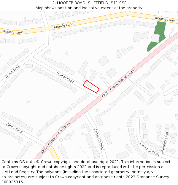 2, HOOBER ROAD, SHEFFIELD, S11 9SF: Location map and indicative extent of plot
