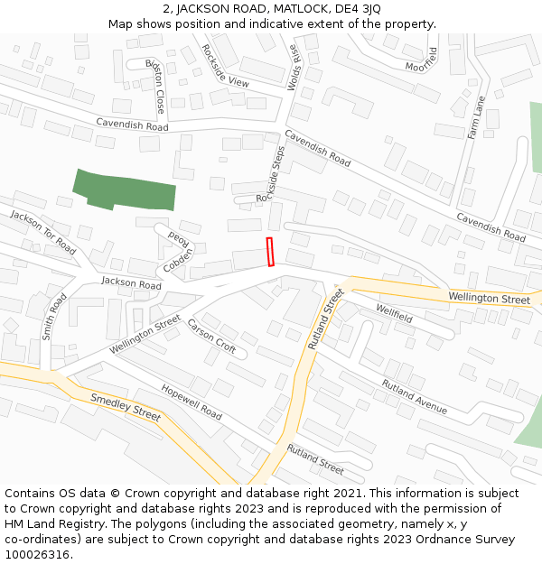 2, JACKSON ROAD, MATLOCK, DE4 3JQ: Location map and indicative extent of plot