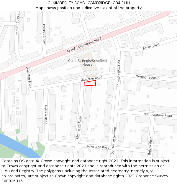 2, KIMBERLEY ROAD, CAMBRIDGE, CB4 1HH: Location map and indicative extent of plot