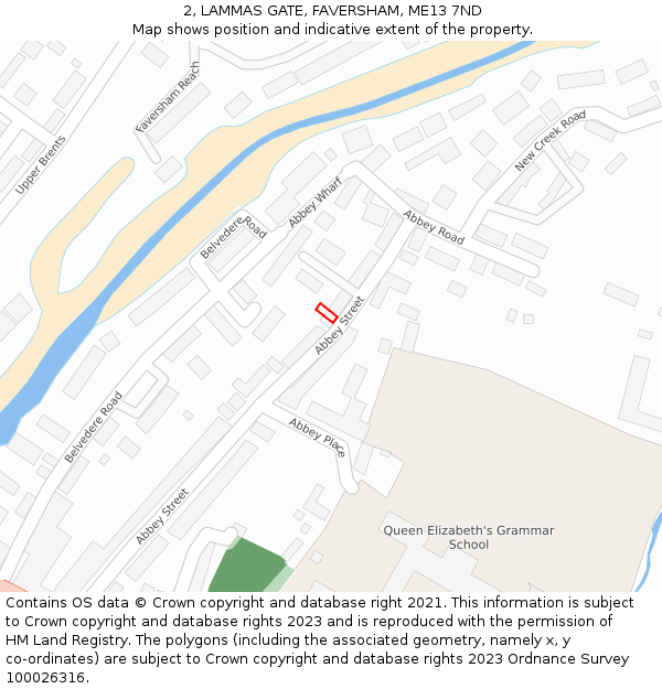 2, LAMMAS GATE, FAVERSHAM, ME13 7ND: Location map and indicative extent of plot