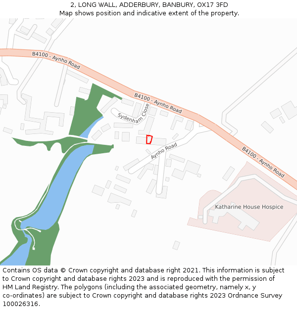 2, LONG WALL, ADDERBURY, BANBURY, OX17 3FD: Location map and indicative extent of plot