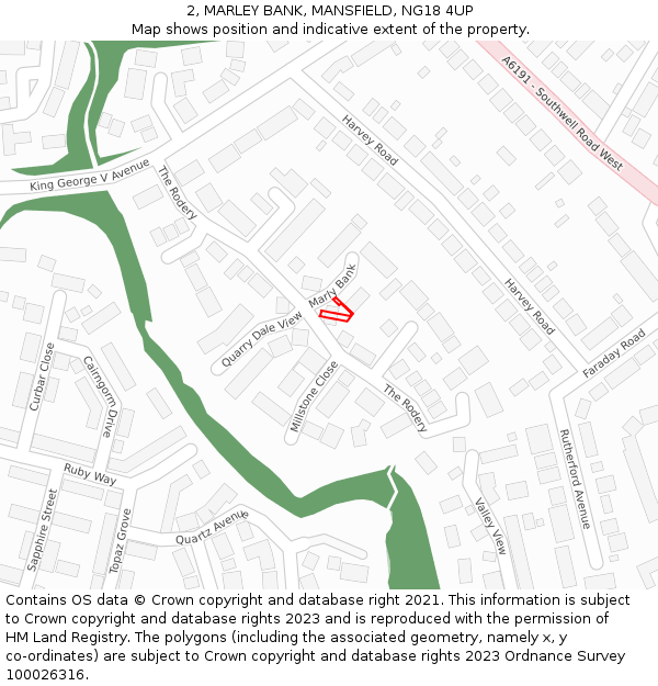 2, MARLEY BANK, MANSFIELD, NG18 4UP: Location map and indicative extent of plot