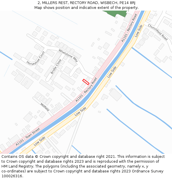 2, MILLERS REST, RECTORY ROAD, WISBECH, PE14 8RJ: Location map and indicative extent of plot