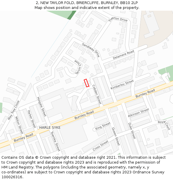 2, NEW TAYLOR FOLD, BRIERCLIFFE, BURNLEY, BB10 2LP: Location map and indicative extent of plot