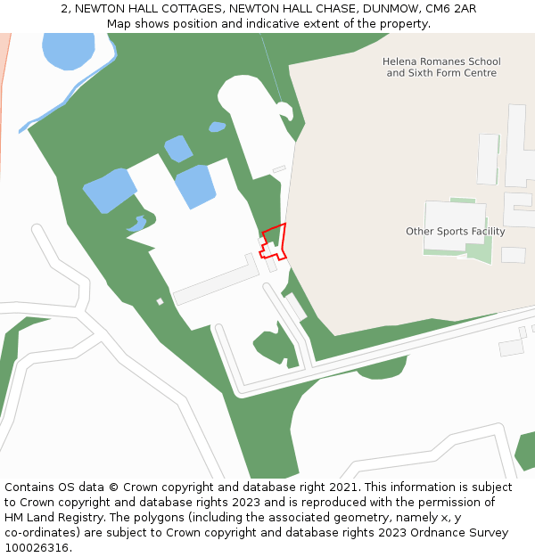 2, NEWTON HALL COTTAGES, NEWTON HALL CHASE, DUNMOW, CM6 2AR: Location map and indicative extent of plot