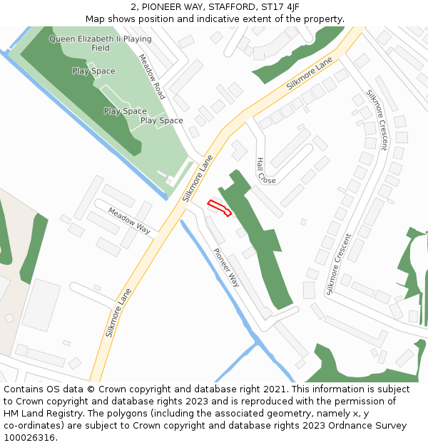 2, PIONEER WAY, STAFFORD, ST17 4JF: Location map and indicative extent of plot