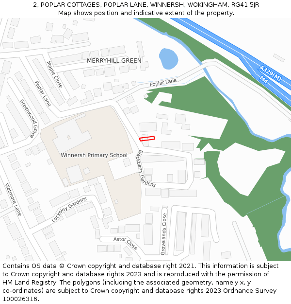 2, POPLAR COTTAGES, POPLAR LANE, WINNERSH, WOKINGHAM, RG41 5JR: Location map and indicative extent of plot
