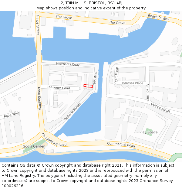 2, TRIN MILLS, BRISTOL, BS1 4RJ: Location map and indicative extent of plot