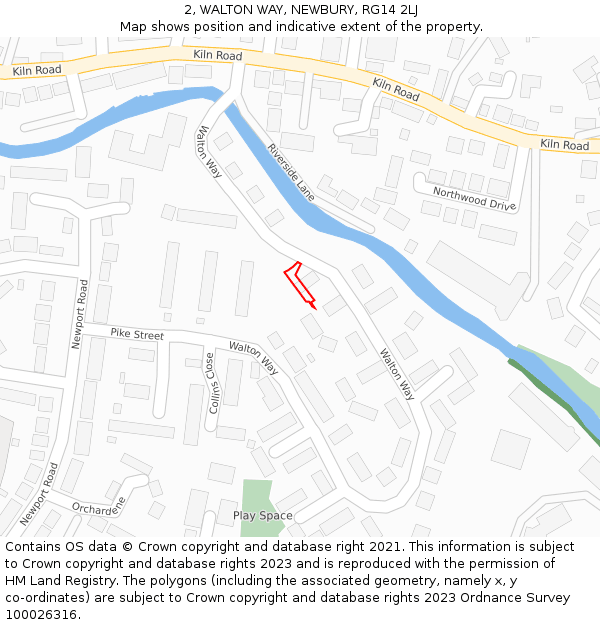 2, WALTON WAY, NEWBURY, RG14 2LJ: Location map and indicative extent of plot