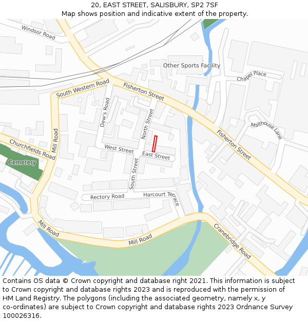 20, EAST STREET, SALISBURY, SP2 7SF: Location map and indicative extent of plot