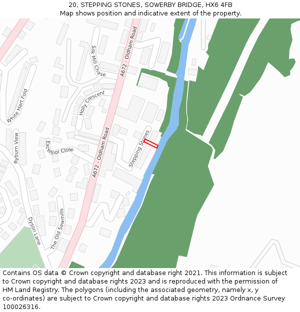 20, STEPPING STONES, SOWERBY BRIDGE, HX6 4FB: Location map and indicative extent of plot